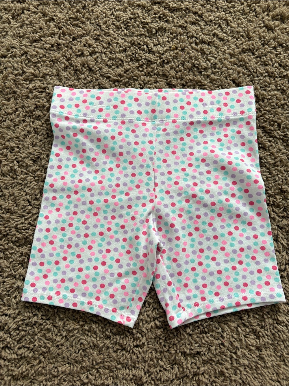 Cynthia Rowley White Polka Dot Bike Shorts with Pink & Teal Dots